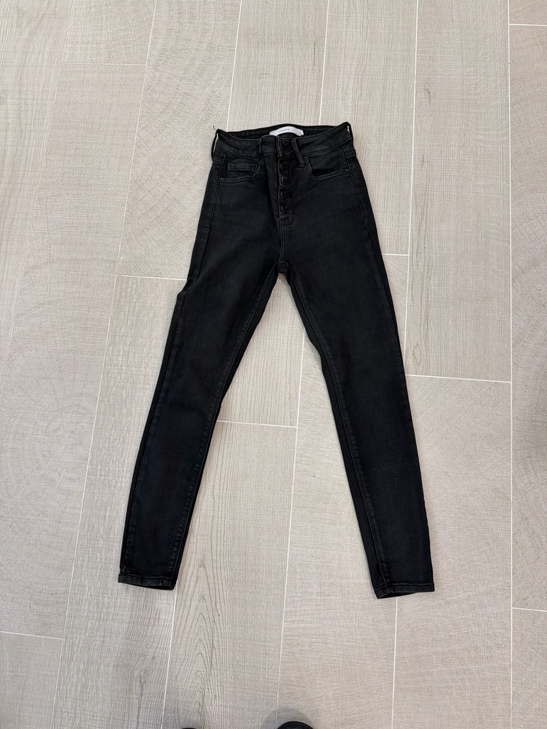 Hidden Jeans Black High Rise Exposed Button Fly Skinny Jeans